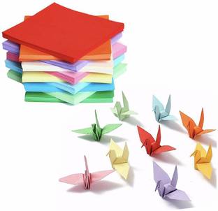 Oddy Oddy Origami Sheets (Pack of 10, 200 sheets) Unruled, 4 Sheets X 5 Color = 20 Sheets per pack 6” x 6” 80 gsm Origami Paper