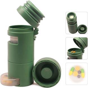 Healthcave Tablet Cutter 9 in 1|Cutter |Crusher |7 days Tablet Storage | (Green ) Easy to Carry Manual Pill cutter/Crusher/Storage