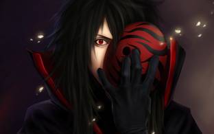 naruto uchiha madara sharingan man mask Wall Poster Print on Art Paper 13x19 Inches Paper Print