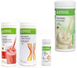 Herbalife Nutrition FORMULA-1SHAKE STRAWBERRY-+PROTEIN POWDER -400 +AFRESH -CINNAMON-50- +SHAKEMATE Protein Shake