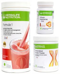 Herbalife Nutrition FORMULA-1 SHAKE STRAWBERRY-500 GM+PROTEIN POWDER -200 GM+AFRESH -CINNAMON-50 Protein Shake