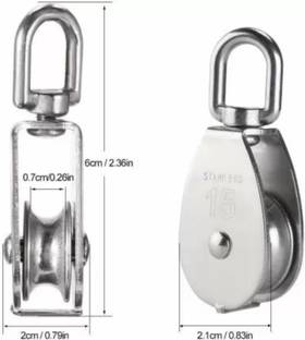 Rrmin Lifting Single Pulley Roller Loading | 4 Piece M15 Heavy Duty Single Wheel Swive Weighted Skipping Rope