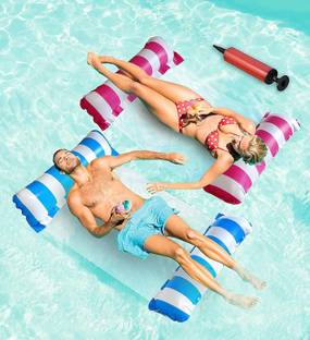 Remang 1pcs Water Swimming Float Bed Inflatable Pool Hammock for Adult with Air Pump Inflatable Swimming Mats, Pool Accessory, Swimming Pool, Swimming Safety Tube