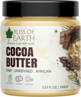 Bliss of Earth Organic Cocoa Butter Raw Unrefined African Great For Face, Skin, Body, Lips, DIY