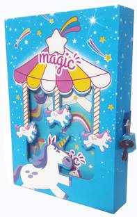 TECHNOCHITRA Unicorn Diary with Lock A5 Diary Single Rule 55 Pages