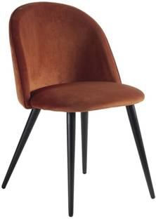 Finch Fox Romantic Vintage Dining Chairs Rustic Brown Velvet Cushion Seat Chair Metal Dining Chair