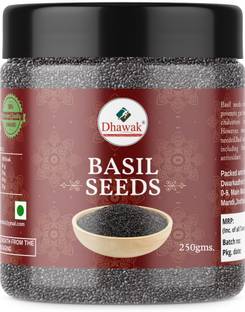 Dhawak Raw Basil Seeds Tukmariya Sabja Falooda Seeds Basil Seed for Weight Loss Basil Seeds
