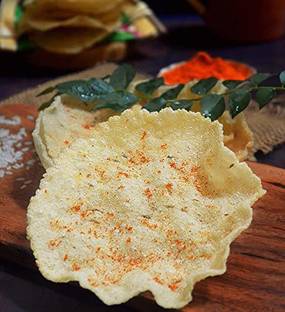 Veganic Rice Papad/ Khichiya Papad/ Appalam Akki Happala Fryum With Tastemaker Masala Papad