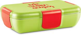 MILTON Snap Lock Insulated Tiffin Box,800 ml,with Inner Container,175ml and Spoon,Green 1 Containers Lunch Box