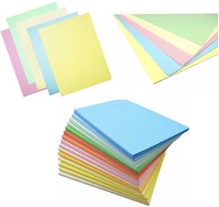 Oddy Double Sided 300 pc Pastel Color Paper, 4 SOFT COLORS UNRULED, PACK OF 3, TOTAL - 300 SHEETS A4 75 gsm Coloured Paper