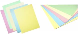 Oddy Double Sided 200 pc Pastel Color Paper, 4 COLORS UNRULED, PACK OF 2, TOTAL - 200 SHEETS A4 75 gsm Coloured Paper