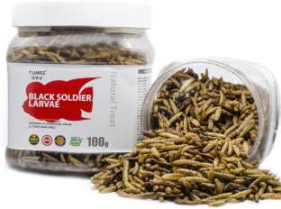 TUNAI Black Soldier Larvae Dry Fish Food for Flowerhorn, Arowana, Oscar Fish 0.1 kg Dry Adult, New Bor...