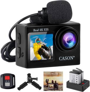 CASON CS6 Real 4K Dual Screen Action Camera for Vlogging With EIS+Gyro, Touch Screen with External Mic...