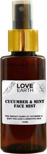 LOVE EARTH Cucumber Mint Face Mist Toner for Acne Defense Sensitive Skin Men & Women