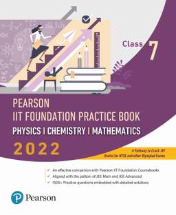 Pearson IIT Foundation Practice Book Physics, Chemistry & Mathematics | Class 7| 2022 Edition| By Pearson