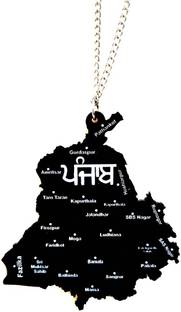 Sunder Kaya Car Hanging Accessories - Punjab Printed Interior Decoration Decorative Showpiece  -  10 cm