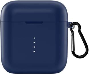 KHR Pouch for boAt Airdopes 141 True Wireless Earbuds Silicon Cover With Key Chain (Navy Blue)