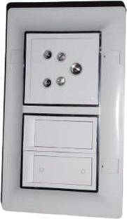 supriya Led socket 6A, 2 switch 6A, 1 Socket 2 Way switch 10A Wall Plate