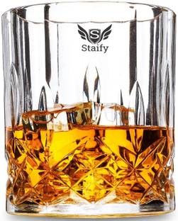 Staify (Pack of 2) Large Whisky Glasses For Drinking Whiskey In Party's | High Capacity Glass Set For Scotch, Bourbon, Brandy, Old Fashion Cocktail, Rum, etc. Glass Set Whisky Glass