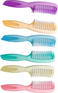 ClueSteps Hair Comb Multicolor Set of 6 Comes With Dual Bristles Soft and Smooth