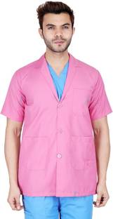 SEEMESH Polycotton Half Sleeves Lab Coat for Doctor, Nurses, Medical Staff Students Shirt Hospital Scrub