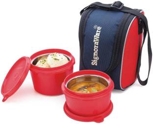 Signoraware Executive Microsafe Steel Lunch Box, Set of 2 2 Containers Lunch Box