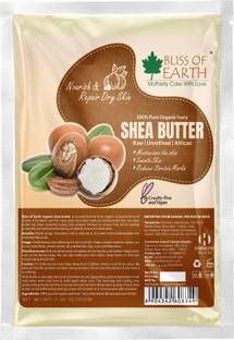 Bliss of Earth 100% Pure Organic Ivory Shea Butter | Raw | Unrefined | African | 200GM | Great For Face, Skin, Body, Lips, DIY