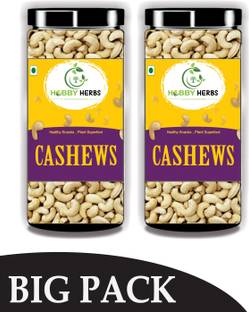 Hobby Herbs Cashew 1Kg | High Quality Cashews/Kajju |Raw Cashew ( BIG PACK ) | Whole Cashew Cashews