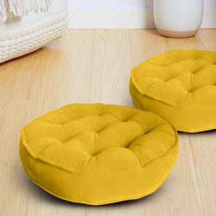 kioni Microfibre Cushion Pack of 2 Solid Round Cushion Pillow For Tub, Car, Office, Chair, Balcony, Bedroom, 40 x 40 cm