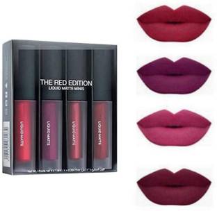 THE NYN Insta Beauty Super Stay Water Proof Sensational Liquid Matte Lipstick,B Set of 4