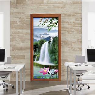 Guru Production 198.12 cm Door Sticker Wallpaper Vinyl Sticker Door ,Window, Kitchen, Table ,Almirah 30X78 Self Adhesive Sticker