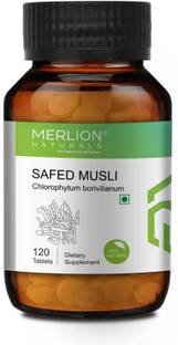Merlion Naturals Safed Musli Tablets, Chlorophytum borivilianum, Pure Herbs 500mg x 120 Tablets
