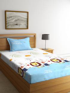 Home Sizzler 144 TC Microfiber Single Cartoon Flat Bedsheet