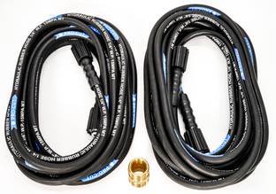 JPT Heavy Duty Black Molded 2 X 8 Meter Hose Pipe Upto 2500PSI with M22 Adaptor For Pressure Washer