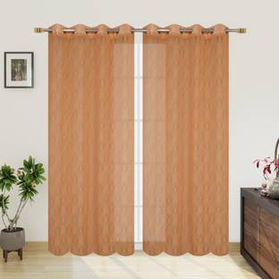 Galaxy Home Decor 213 cm (7 ft) Net Transparent Door Curtain (Pack Of 2)