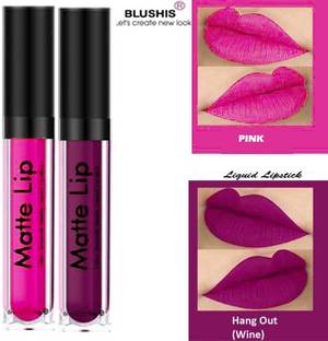 BLUSHIS Non Transfer Professionally Longlasting Liquid Lipstick Combo Set Of 2 pc