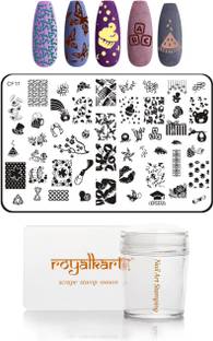 Royalkart Nail Art Stamping Image Plate With Soft Nail Silicone Stamper & Scraper (CF11)