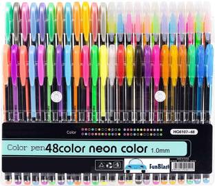 MAITRI ENTERPRISE Pen Set, Pack of 48 Glitter Pen, Neon Color Pen Set - Color Gel Pen Set Gel Pen