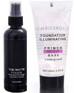 Kamz Matte Fixer combo with Primer Foundation Luxury Primer - 150 ml (Transparent) Primer  - 150 ml