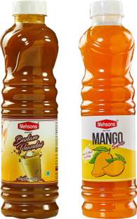 Mehsons Badam Thandai & Mango Fruit Syrup 750ml each (Combo Pack) Badam Thandai & Mango
