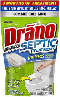 Drano Advanced Septic Treatment, 3 Count Ocean Block Toilet Cleaner