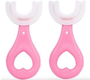TONY STARK U Shaped Toothbrush For Kids , 360 Degree Soft Silicone Oral Teeth ( Pack of 2) Ultra Soft Toothbrush
