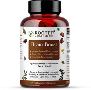 ROOTED Brain Boost supplement for Focus, Memory, Brain wellness 650 mg
