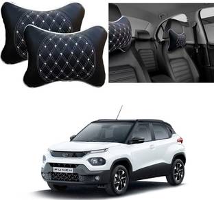 RONISH Black, Silver Leatherite Car Pillow Cushion for Tata