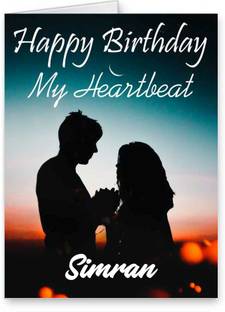 Midas Craft Happy Birthday Simran My Heart Beat Greeting Card