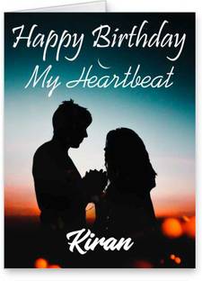 Midas Craft Happy Birthday Kiran My Heart Beat Quotes 24 Greeting Card
