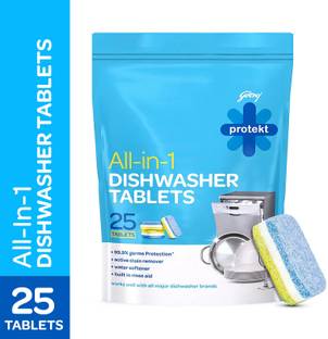 Godrej Protekt All-in-1 Dishwasher Tablet- Dishwasher Detergent + Rinse Aid + Dishwasher Salt Dishwashing Detergent