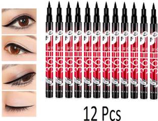 NYN HUDA Insta Beauty Water Smudge Proof 36 Hour Long Lasting Liquid EyeLiner Pack of 12 30 g