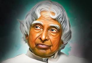 APJ Abdul Kalam Digital Painting no. 2 Wall Poster Print on Art Paper 13x19 Inches Paper Print