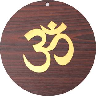 DULI MDF Wall Hanging Showpiece Wall Art, Wall Decor, Home Decoration (OM 8 inch) Decorative Showpiece  -  19 cm